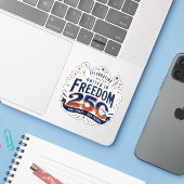 Patriotischer Blumenfreiheit-Sticker Aufkleber (Laptop mit iPhone)