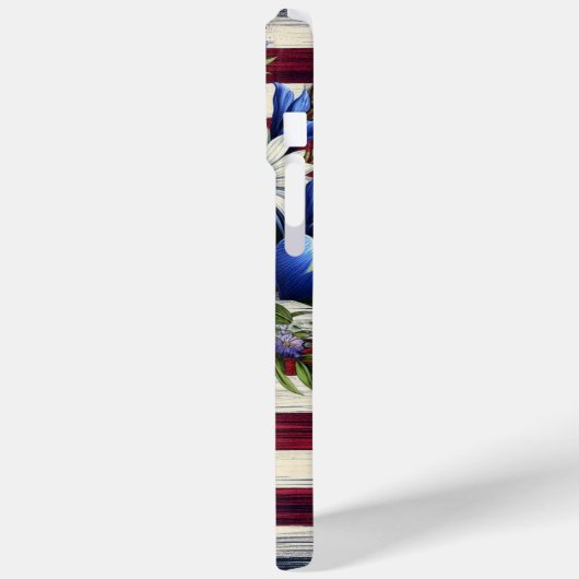 Patriotischer, blumengestresster Amerikaner Case-Mate iPhone Hülle (Rückseite / Links)