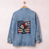 Patriotischer, blumengestresster Amerikaner Jeansjacke (Hangar)