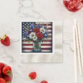 Patriotischer, blumengestresster Amerikaner Serviette (Beispiel)