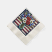 Patriotischer, blumengestresster Amerikaner Serviette (Ecke)