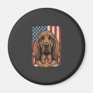 Patriotischer Bluthund Hund Amerikanische Flagge K Magnet