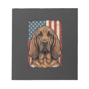 Patriotischer Bluthund Hund Amerikanische Flagge K Notizblock
