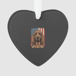 Patriotischer Bluthund Hund Amerikanische Flagge K Ornament