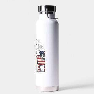 Patriotischer Bulldog-Feuerwerk-Vintage-Stich-Desi Trinkflasche