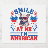 Patriotischer Bulldog für den 4. Juli Schaumweinetikett (Einzelnes Label)