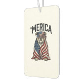 Patriotischer Bulldog 'Merica Vintage-Vector-Shirt Autolufterfrischer (Links)