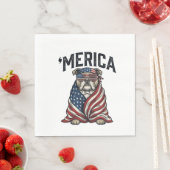 Patriotischer Bulldog 'Merica Vintage-Vector-Shirt Serviette (Beispiel)
