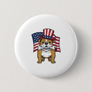 Patriotischer Bulldogge Mit Flagge Vektordesign_1 Button