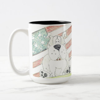 patriotischer Bulldoggen-Becher Zweifarbige Tasse