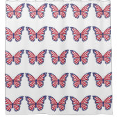 Patriotischer Butterfly-Duschvorhang Duschvorhang (Vorderseite)