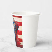 Patriotischer Cairn Terrier Amerikanische Flagge Pappbecher (Links)