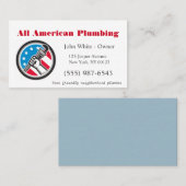 Patriotischer Cartoon Klempner-Mann-Klempnerdienst Visitenkarte (Vorne/Hinten)