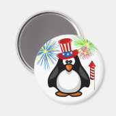 Patriotischer Cartoon Paddy 4. Juli Hat Fireworks Magnet (Vorderseite/Rückseite)
