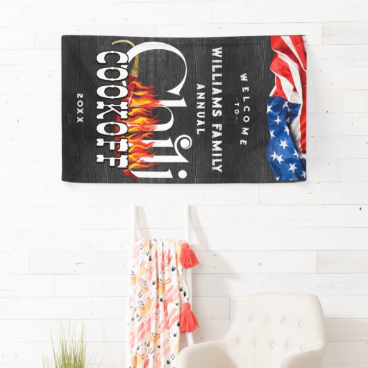 Patriotischer Chili-Cookoff Rustikaler CookOff-Wet Banner (Insitu)