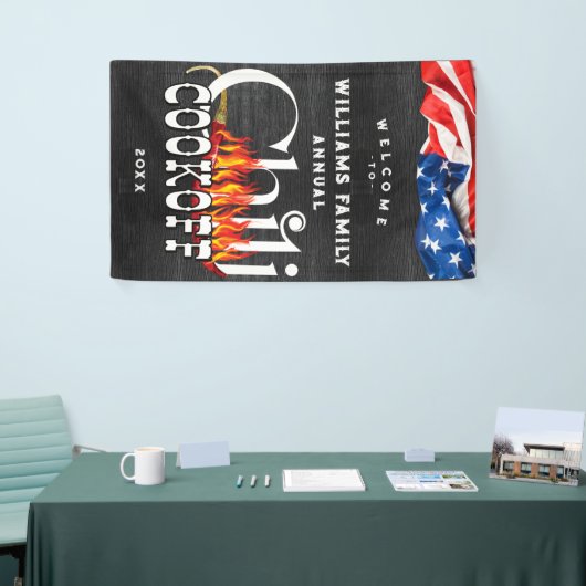 Patriotischer Chili-Cookoff Rustikaler CookOff-Wet Banner (Messeveranstaltung)