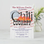 Patriotischer Chili Cookoff Rustikales Flag Party Einladung (Stehend Vorderseite)