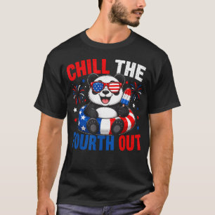 Patriotischer Chill Der Vierte Raus Lustiger Panda T-Shirt