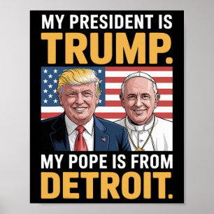 Patriotischer Christentum Trump Detroit Papst Poster