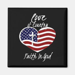 Patriotischer christlicher Glaube an Gott Herz Kre Magnet
