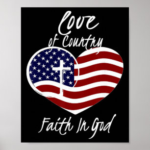 Patriotischer christlicher Glaube an Gott Herz Kre Poster