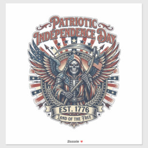Patriotischer Chrome-Reaper-Dunkler-Patriot-Skelet Aufkleber