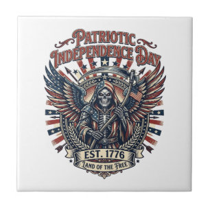 Patriotischer Chrome-Reaper Dunkler Patriot Skelet Fliese