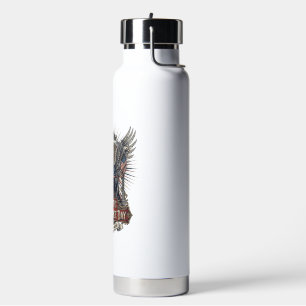 Patriotischer Chrome-Reaper-Dunkler-Patriot-Skelet Trinkflasche