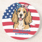 Patriotischer Cocker Spaniel Getränkeuntersetzer (Vorne)
