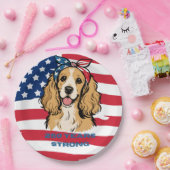 Patriotischer Cocker Spaniel Papier Teller (Party)