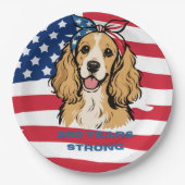 Patriotischer Cocker Spaniel Papier Teller (Vorderseite)