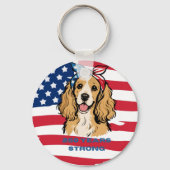 Patriotischer Cocker Spaniel Schlüsselanhänger (Vorderseite)