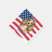 Patriotischer Cocker Spaniel Serviette (Ecke)