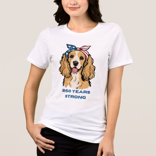 Patriotischer Cocker Spaniel Tri-Blend Shirt (Vorderseite)