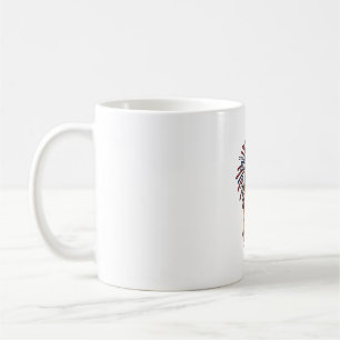 Patriotischer Corgi Feuerwerk Hund Vektor Design_1 Kaffeetasse