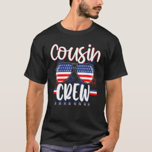 Patriotischer Cousin Crew 4. Juli Amerikanische Fl T-Shirt