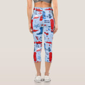 patriotischer Cowboy-Wikingermädchen-Western Capri Leggings (Rückseite)