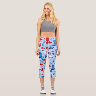 patriotischer Cowboy-Wikingermädchen-Western Capri Leggings