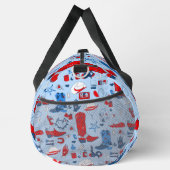 patriotischer Cowboy-Wikingermädchen-Western Duffle Bag (Rechts)