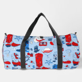 patriotischer Cowboy-Wikingermädchen-Western Duffle Bag (Rückseite)