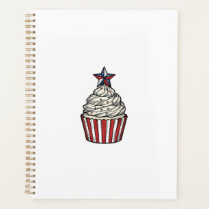 Patriotischer Cupcake Vintage Gravur Fourth of Jul Planer