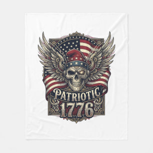 Patriotischer Cyber-Liberty-Totenkopf-Cyberpunk-Zu Fleecedecke