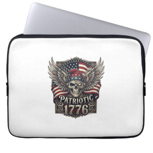 Patriotischer Cyber-Liberty-Totenkopf-Cyberpunk-Zu Laptopschutzhülle