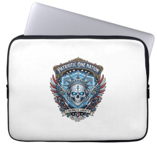 Patriotischer Cyber-Liberty-Totenkopf-Cyberpunk-Zu Laptopschutzhülle