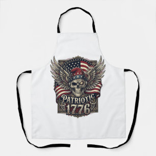 Patriotischer Cyber-Liberty-Totenkopf-Cyberpunk-Zu Schürze