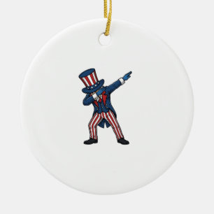Patriotischer Dabbing-Charakter Vintage-Vektordesi Keramik Ornament