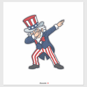 Patriotischer Dabbing Gentleman Vintage Vektor Des Aufkleber