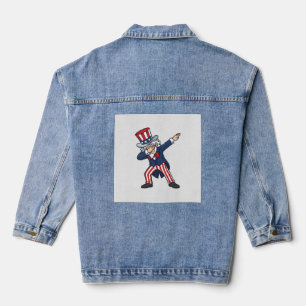 Patriotischer Dabbing Gentleman Vintage Vektor Des Jeansjacke