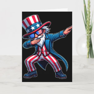 Patriotischer Dabbing-Onkel Sam Usa 4. Juli Männer Karte