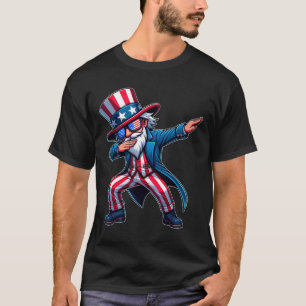 Patriotischer Dabbing-Onkel Sam Usa 4. Juli Männer T-Shirt